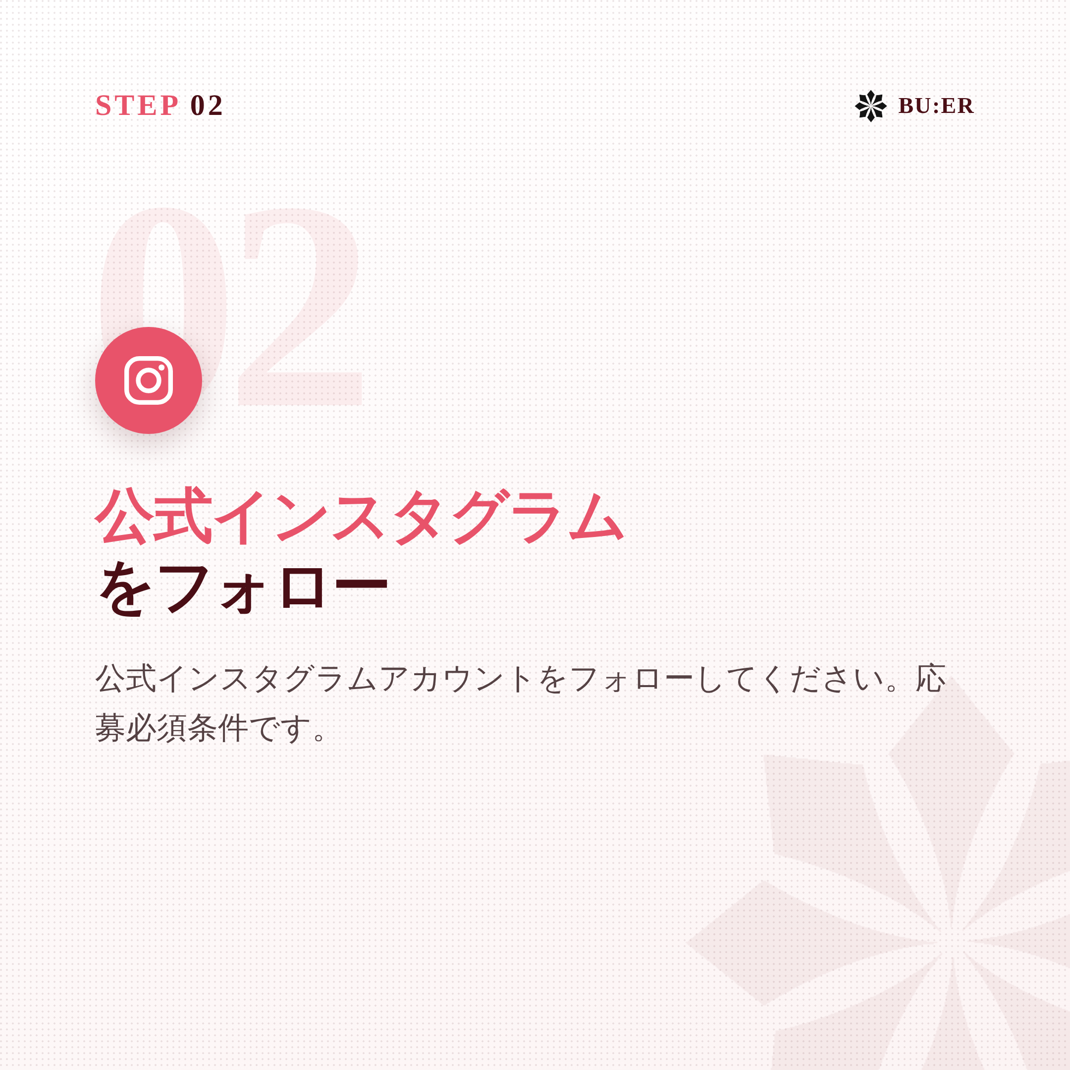 STEP 02 公式Instagramをフォロー